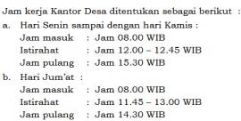 Jam Pelayanan Pemerintah Kalurahan Sidoharjo